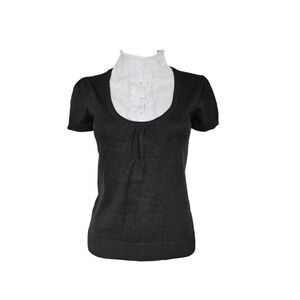 vintage goth faux-layered milkmaid blouse